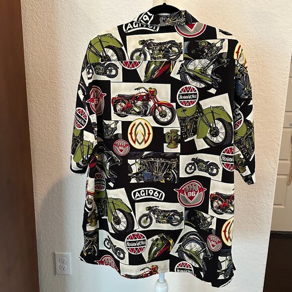 BOX OFFICE ISLAND Men's Motorcycle Theme Camp Shirt XL - Picture 3 of 10